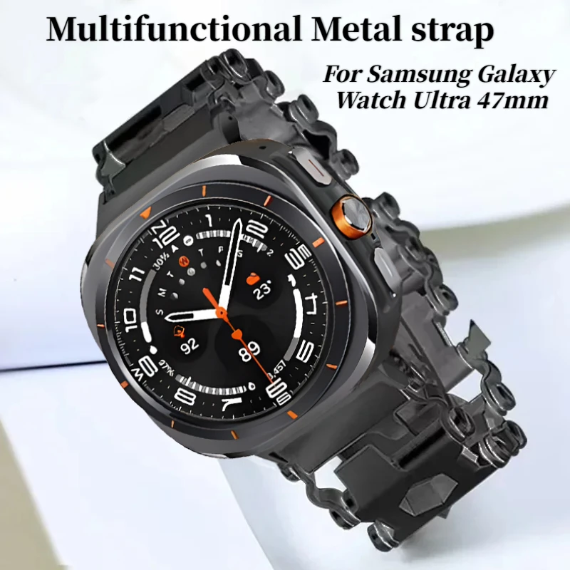 Multifunctional Metal Strap for Samsung Galaxy Watch Ultra 47mm Stainless Steel Outdoor Bracelet Band Galaxy Watch Ultra Correa