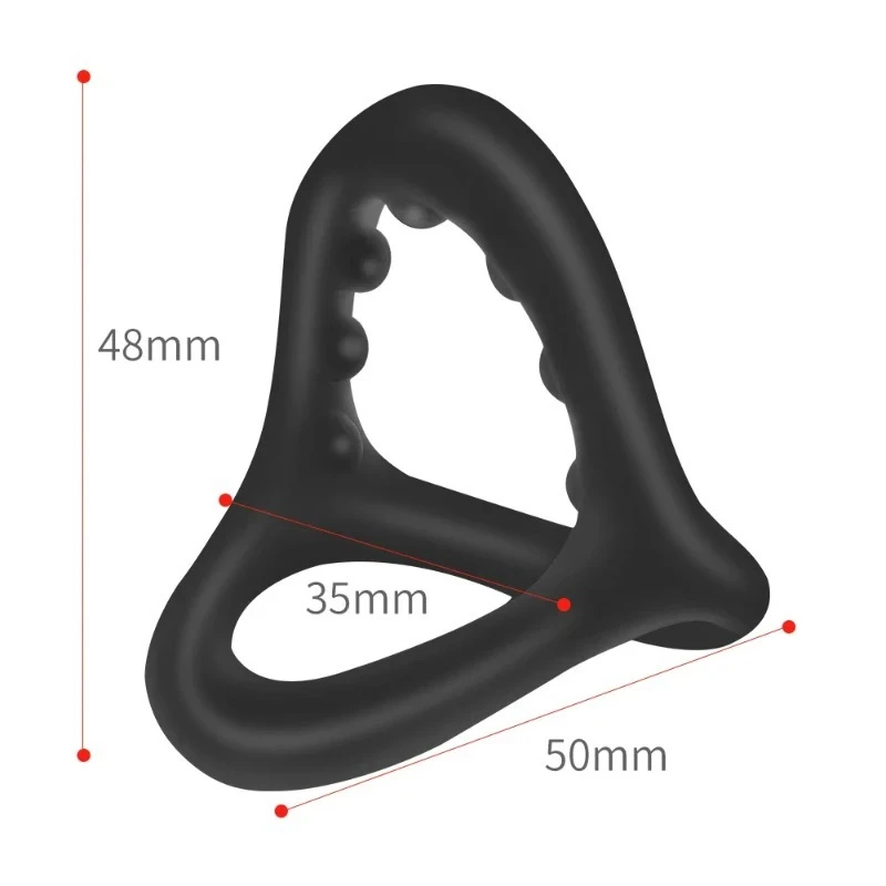 Silicone Penis Rings Cock Ring Erection Enhancing Triangular Penis Ring With Massage Beads Delayed Ejaculation Sex Toys For Men