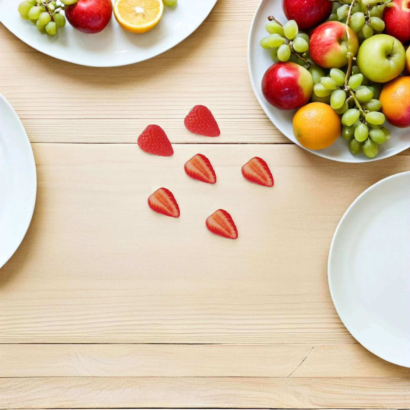 

20Pcs Artificial Strawberries Half Slices Vibrant Fake Fruit Decor for Parties Events Photo Shoots Lifelike Simulation Fruit