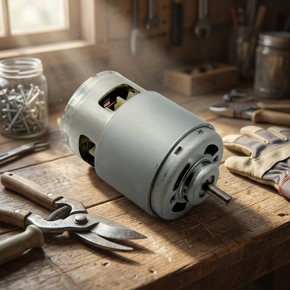 DC Motor for Hedge For Trimmers 21V 24V 887 Brushed Type Compact 100mm Length 496g Weight 5mm Shaft Silver Finish