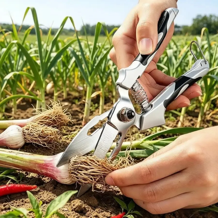 Garlic Shears Gardening Scissors Hand Pruner Sharp Pruning Shears For Plant Fruit Vegetable Harvesting Garden Tools
