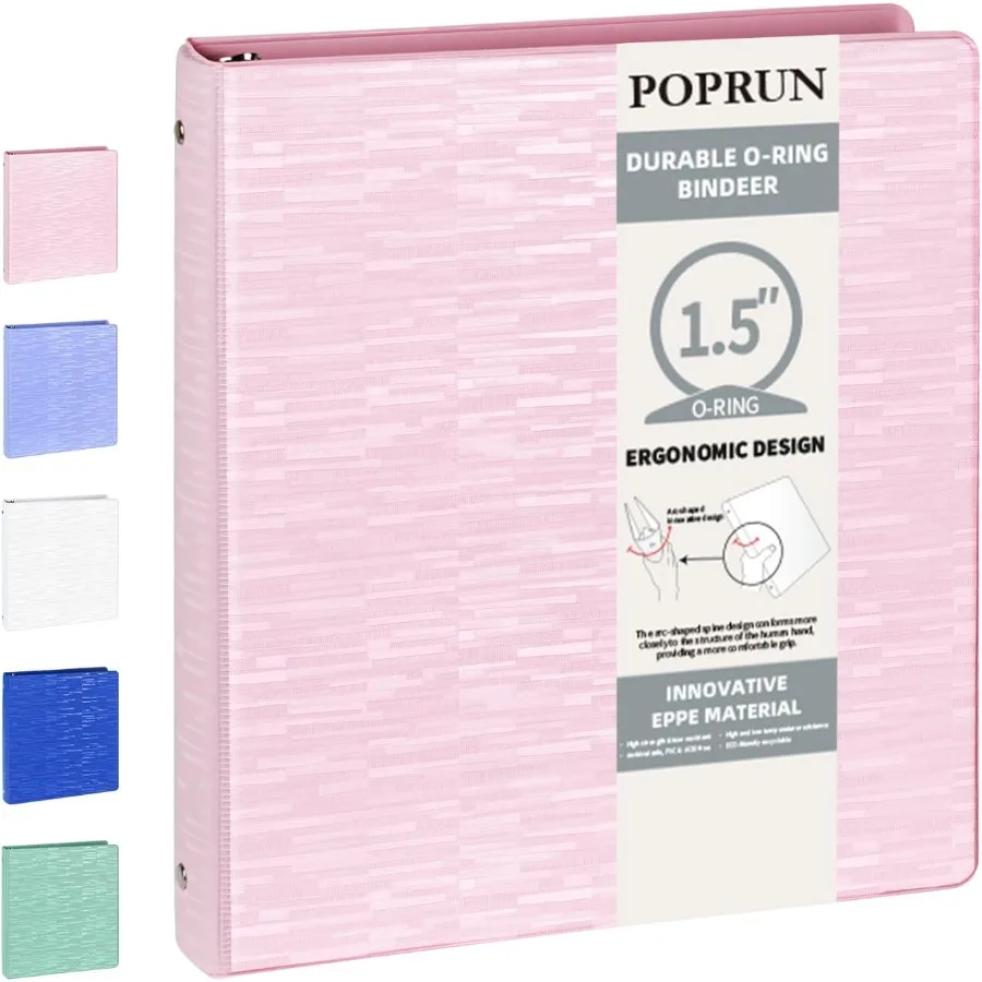 

3-кольцевая папка 1,5 Ih PVCБесплатно вмещает 325 листов бумаги размером 8,5 x 11 сверхпрочный органайзер с 2 карманами для школьного офиса HeavyD