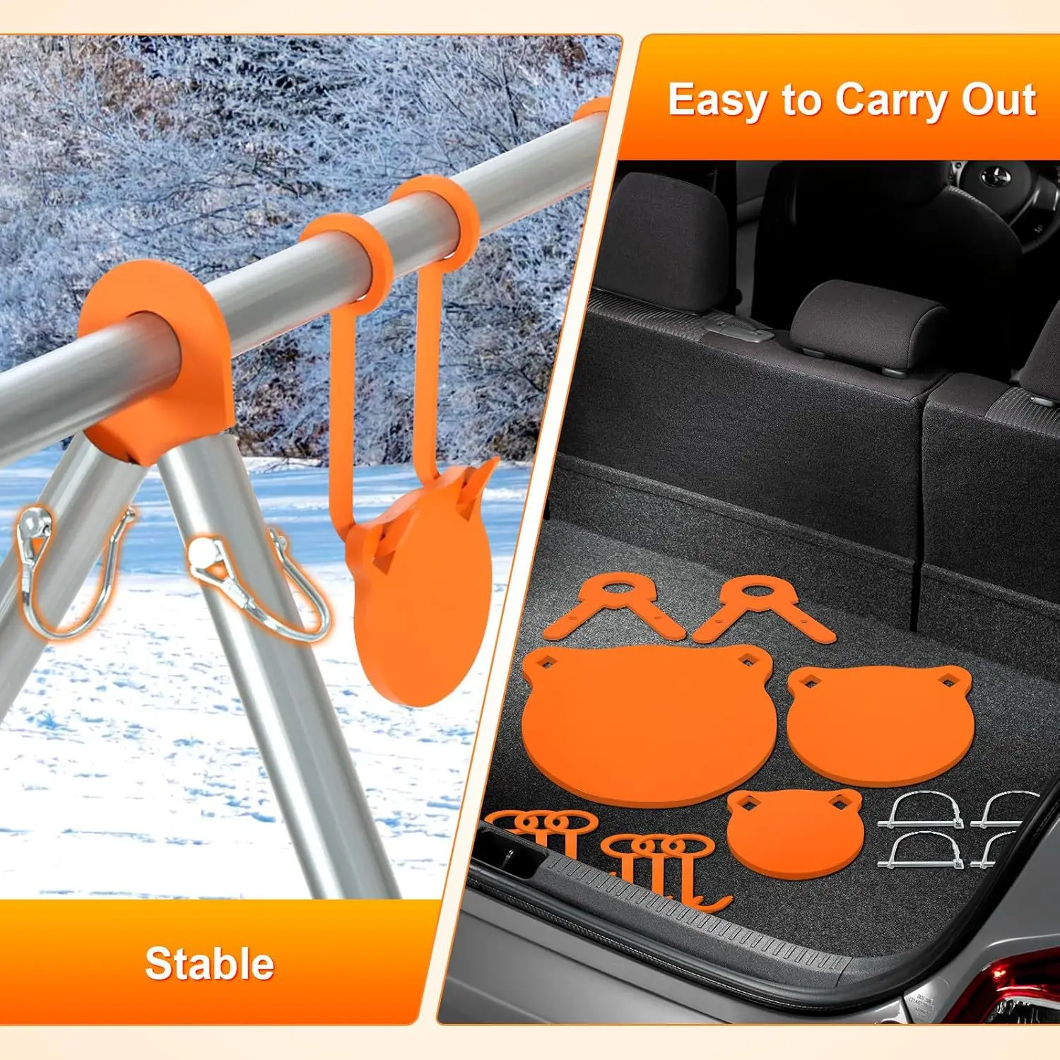 High - Quality AR500 10mm Shooting Target Plate with Chain - Hanging Design for Training