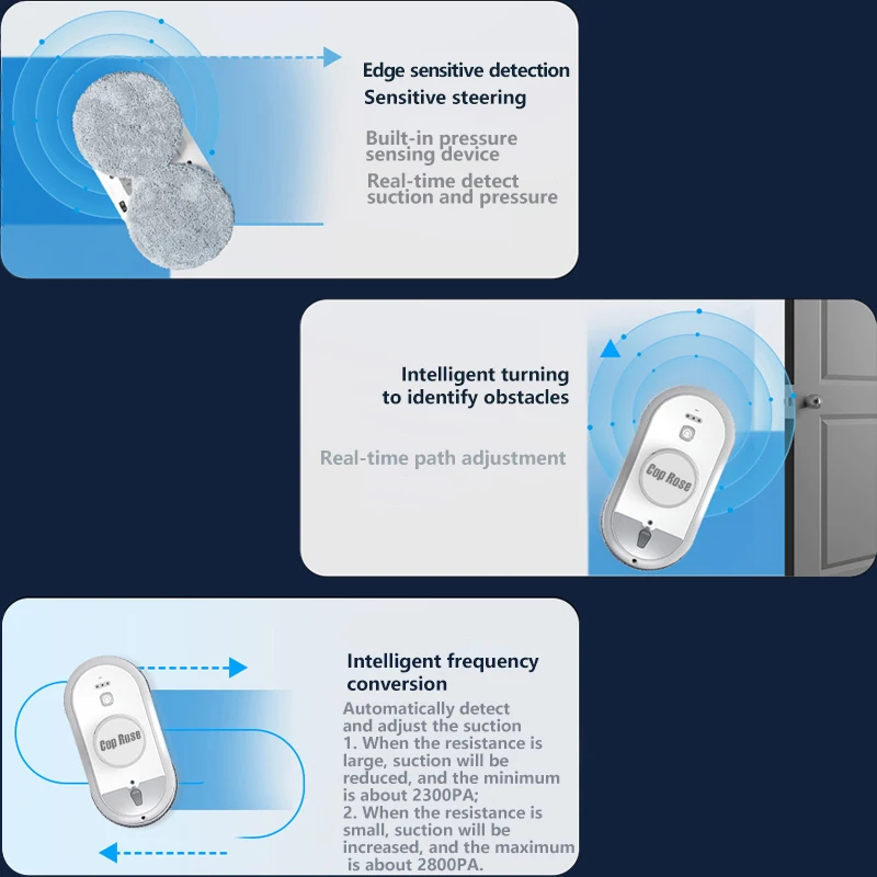 X5S-DS Intelligent Window Cleaning Robot with Auto Dual Water Spray Wet and Dry Cleaning Laser Sensor Navigation Factory OEM