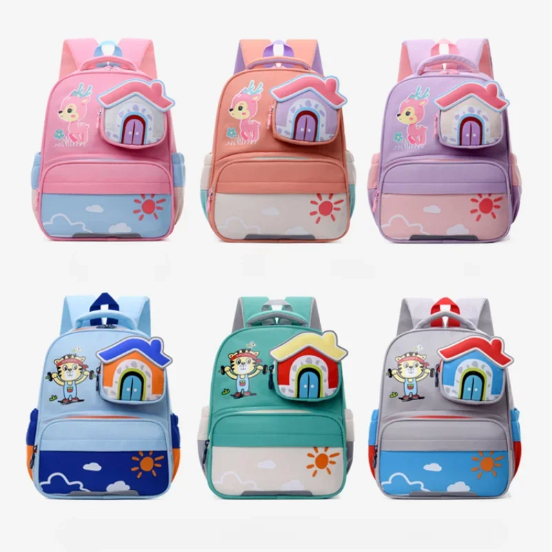 Cartoon Kindergarten Grundschule Leichte Wasserdichte Multifunktionale Große Kapazität für Rucksack Jungen Mädchen Schule Büchertaschen