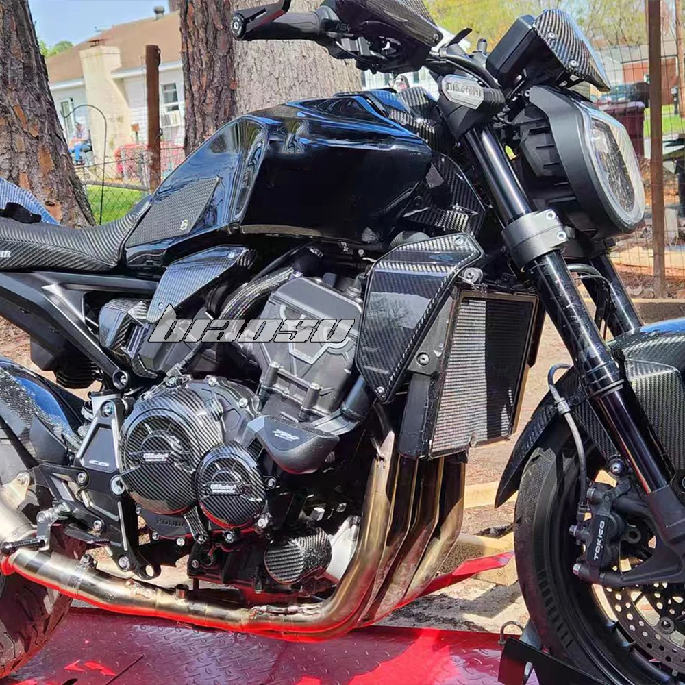 100% Real Carbon fiber For HONDA CB1000R 2021-2024 2022 Front Side Water tank Fairing Guard Panel Cowling ACCESSORIES
