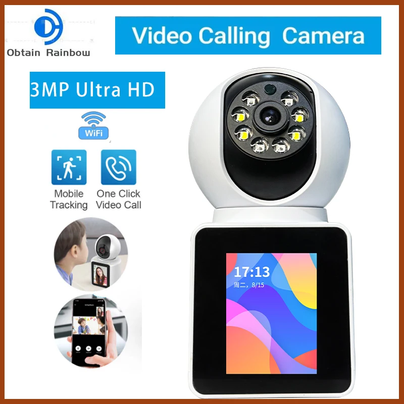 Video Call Camera Intelligent Wifi Camera IPS Screen FHD 3MP One Click call IP Camera Bidirectional Video call Baby Monitor