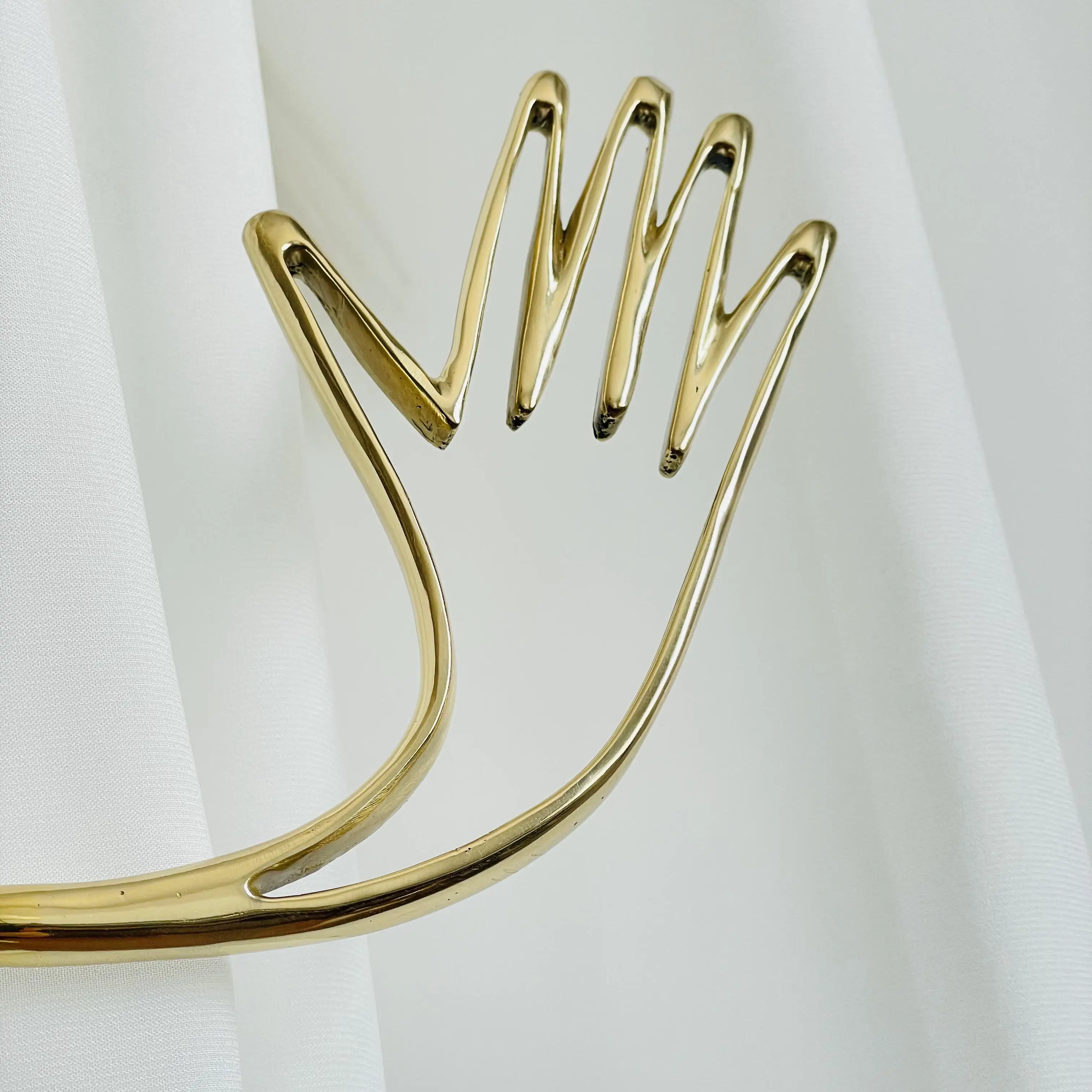 Vorhang mit festem Vorhang zur Wandmontage, Metall-Vorhanghaken – H34 (handgefertigtes Messing)