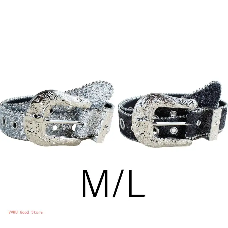 

Punk Waistbelt for Women Decorative Belt for Pants Skirt Fashion Glittering Sequined Belt Popular Belt Elegant Decors