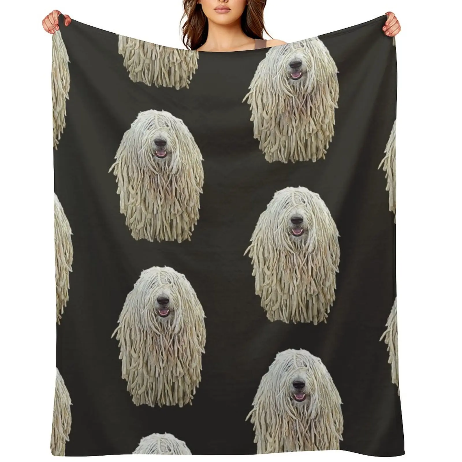 Manta de Peluche con Diseño de Perro Komondor con Rastas, Regalo Divertido para Bebés, Mantas Grandes y Suaves
