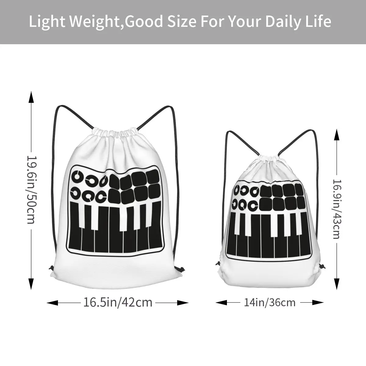 MIDI Controller Backpacks Multi-function Drawstring Bags Sports Bag Book Bags for Man Woman Students