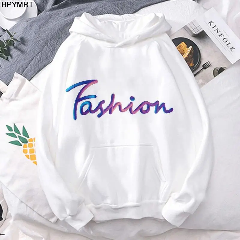 

Spring Autumn and Winter Streetwear Women's Clothes hoodie Fashion colorful letters Printing Pocket Drawstring long sleeves Tops