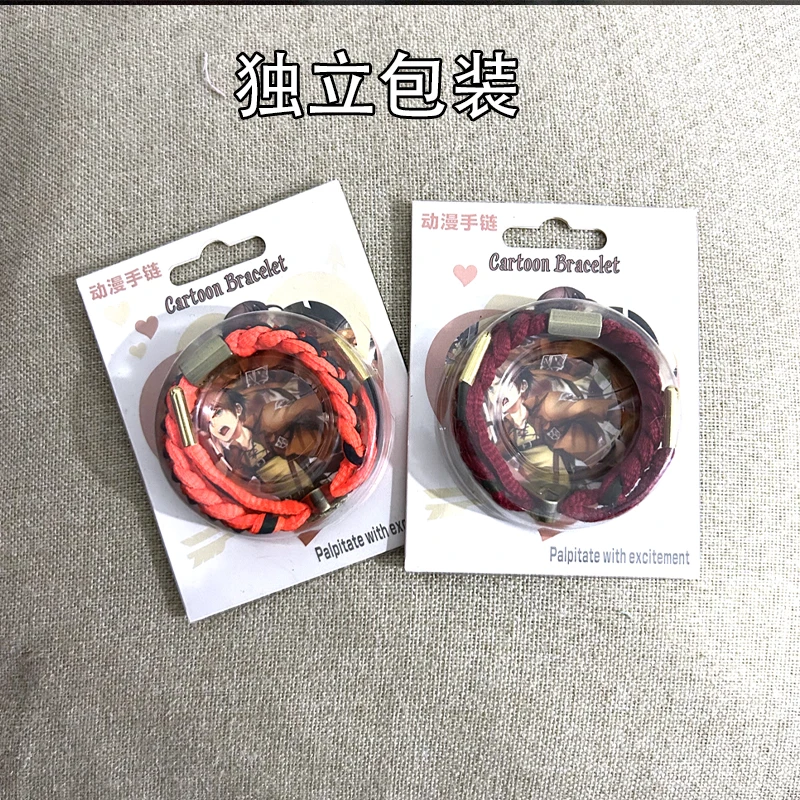 7 Style Anime Attack on Titan Colorful Bracelet Mikasa Eren Unisex Woven Bracelets Women Men Cosplay Jewelry Gifts