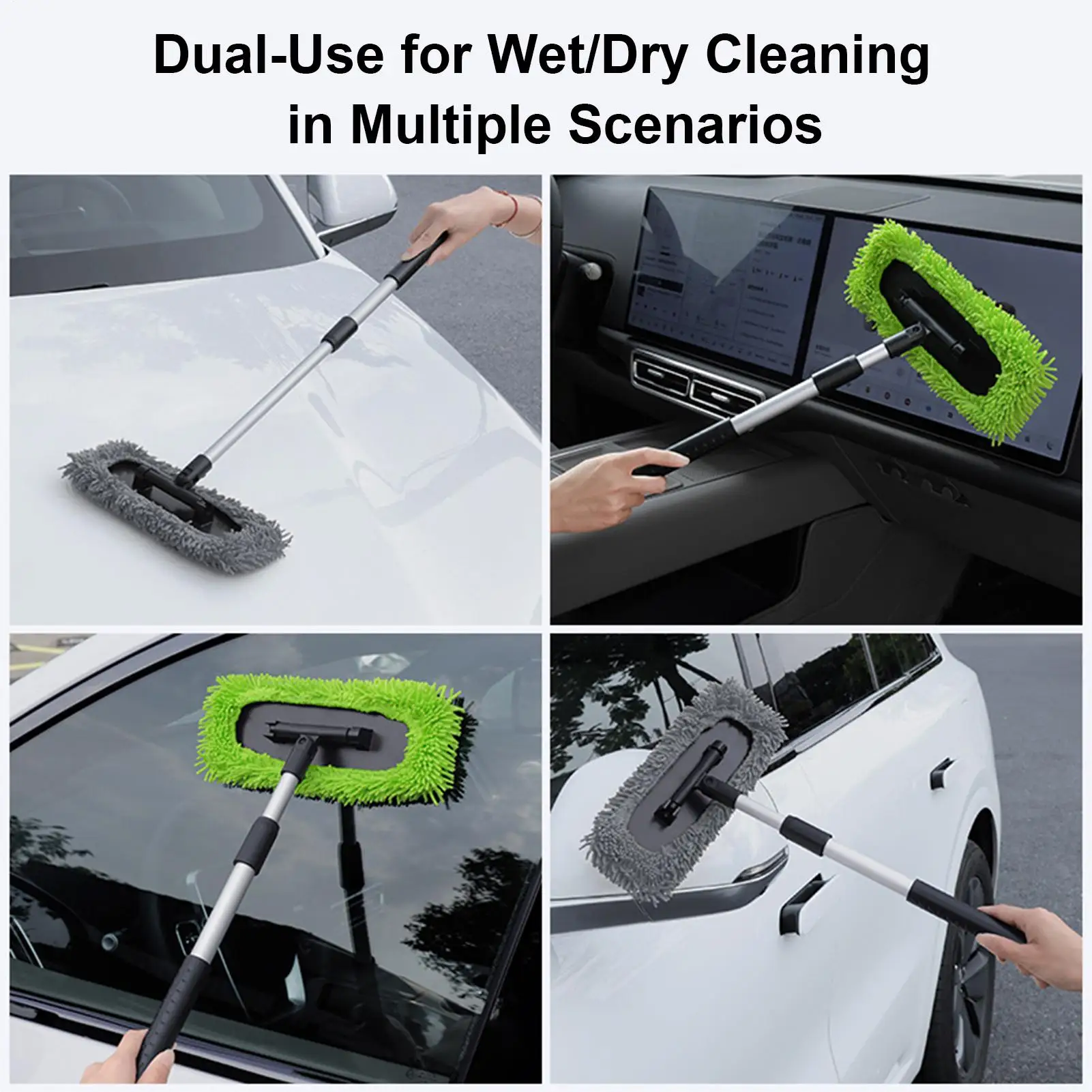 

Windshield Cleaner Telescopic Duster Brush Defogger Car Wash Mop For Cleaning Wash Glass Automotive Detailing Truck Floors