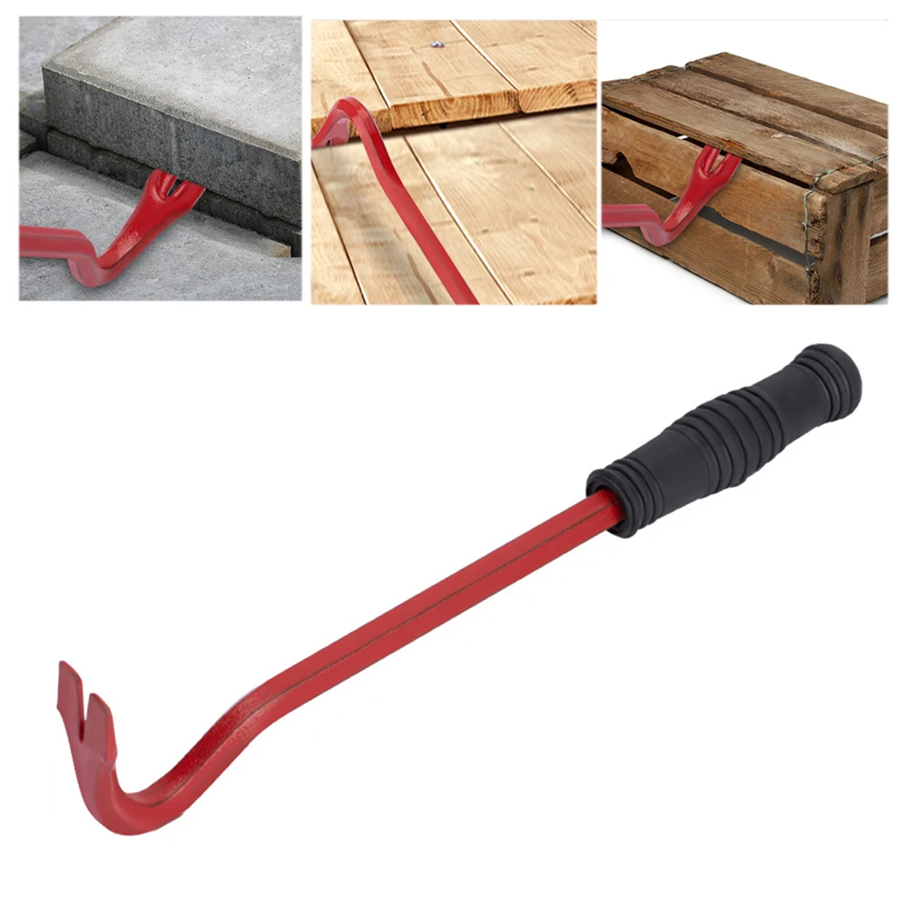 Angled Wrecking Bar Na 300*75*12mm Angled Pry Bar Anti-slip Rubber Handle Compact Portable Multi-function Tool