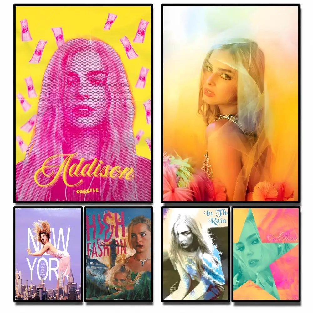 Celebrity Addison Rae Poster High-definition poster stickers, suitable for bedroom, living room, home decoration