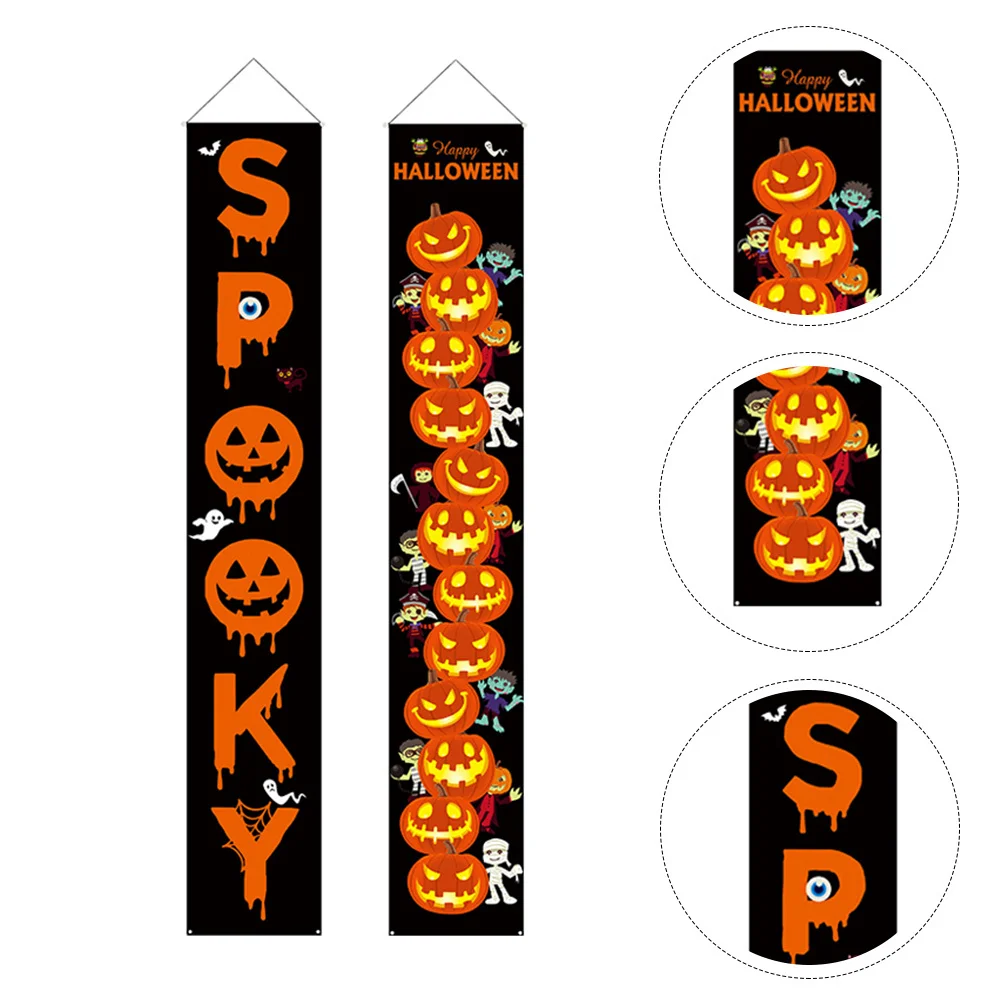 2 قطعة ستارة باب الرعب نمط مخيف مخيف ديكور الهالوين لكرنفال شبح مهرجان حفلة باب مخيف الشرفة سعيد