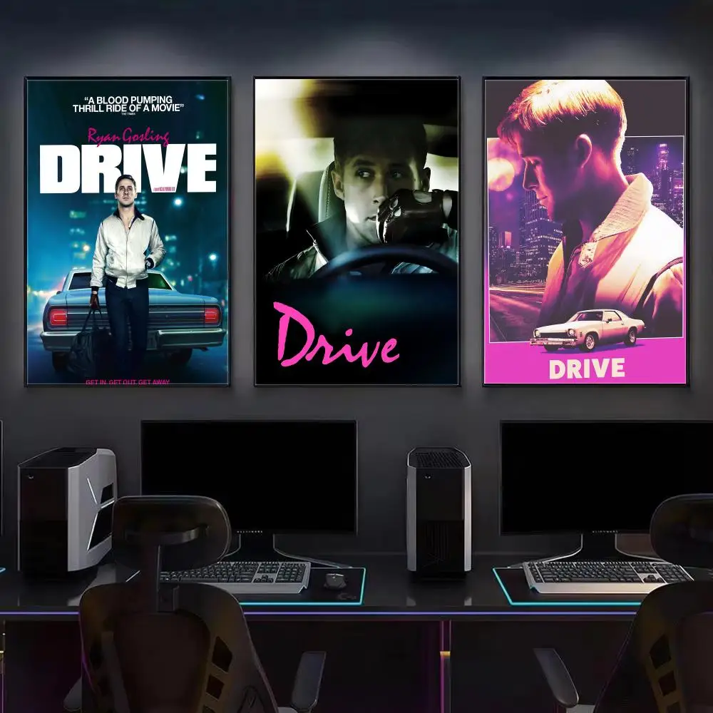 Neo-noir Crime Film D-Drive-e Poster HD Wall Art Print, Self-adhesive Poster Sticker, Aesthetic Home Decor