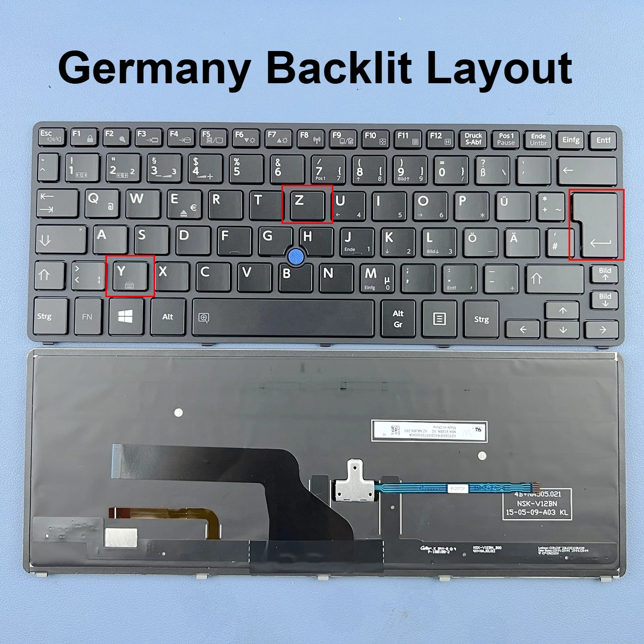 

European/Germany Backlit Keyboard For Toshiba Portege Z20T-B Z20T-B2110 Z20T-B2111 Z20T-B2112 Series