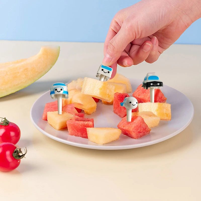 

Мини-автомобиль Самолет Пищевая пластиковая вилка для десерта Детская зубочистка для торта Бенто Ланч-бокс Декор Вилка для фруктов - Безопасная для еды