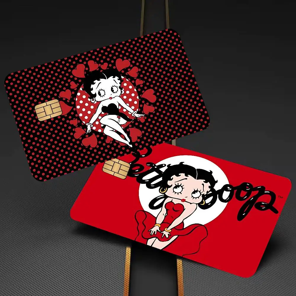B-Betty Girl B-Boop Anime Spend or Save Funny Shell On Off Ultra Thin No Fade Sticker Skin Cover Film for Debit Credit Card view 5
