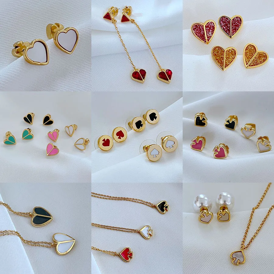 

Classic Heart Earring Colorful Love Ear Jewelry Accessories Copper Gold Plated