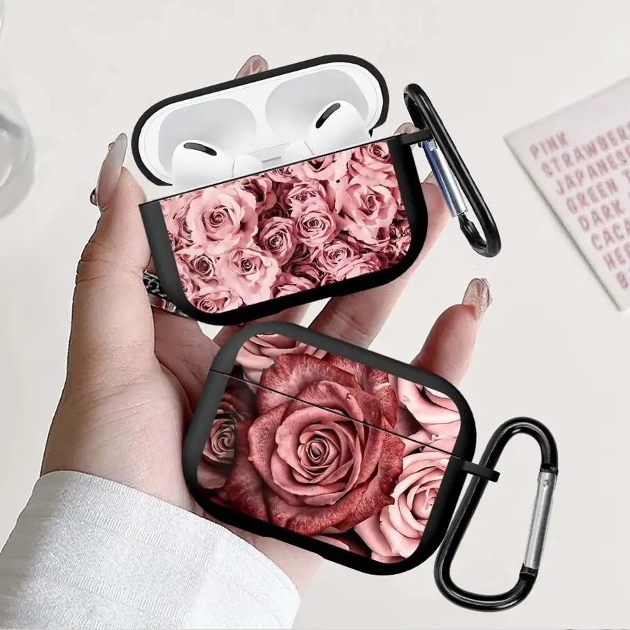 Case For Airpods Pro 4 Pro3 Pro2 3 2 1 Earphone Cases Cover Bright Red Roses