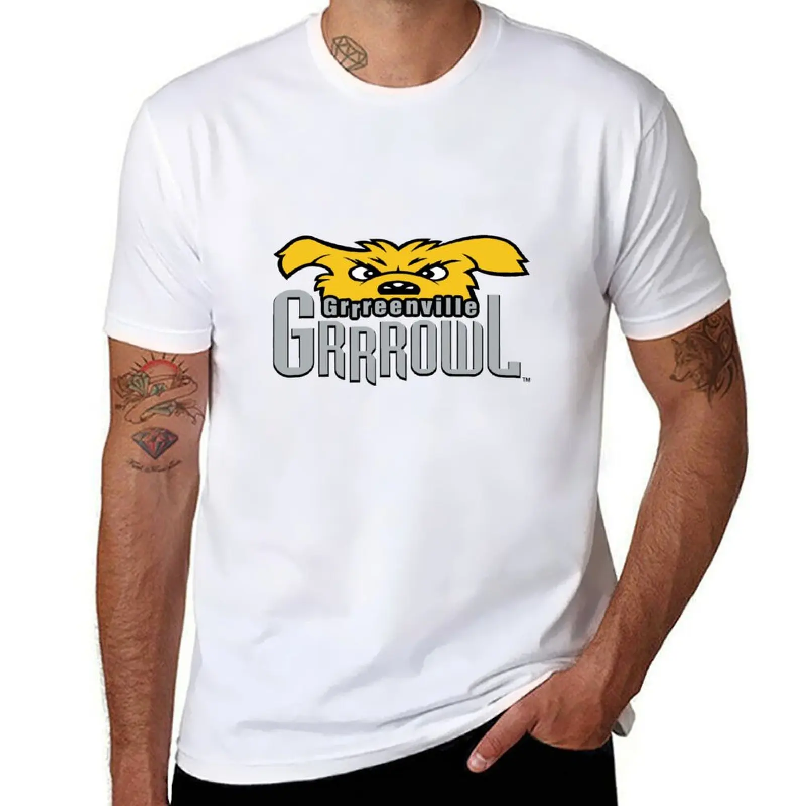 

Greenville Grrrowl T-Shirt Basic Breathable Solid Color T-Shirt