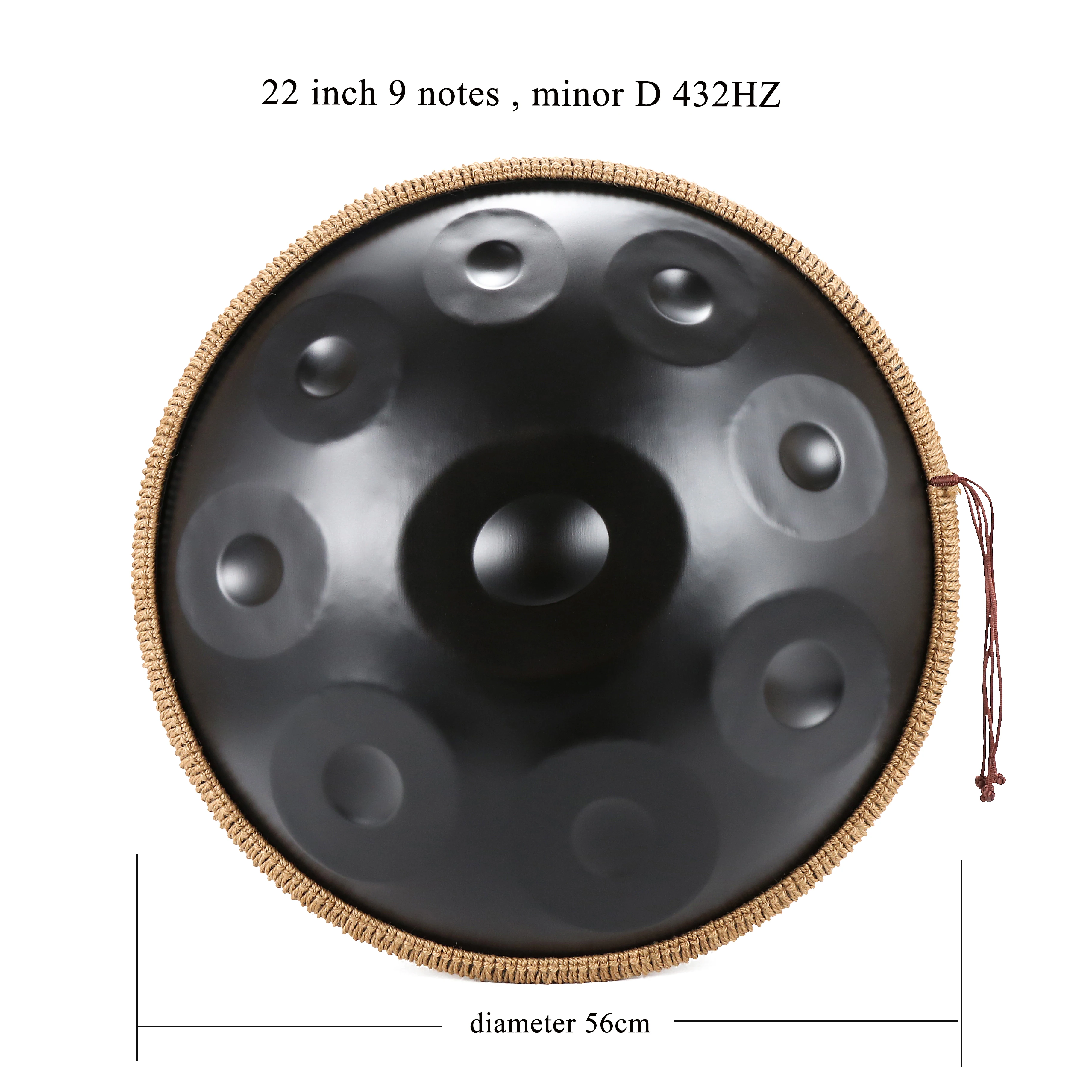 Handpan 432HZ 9 Notes D Minor، 22 بوصة بانتام للمبتدئين، طبلة يدوية فولاذية، آلات موسيقية للتأمل واليوجا