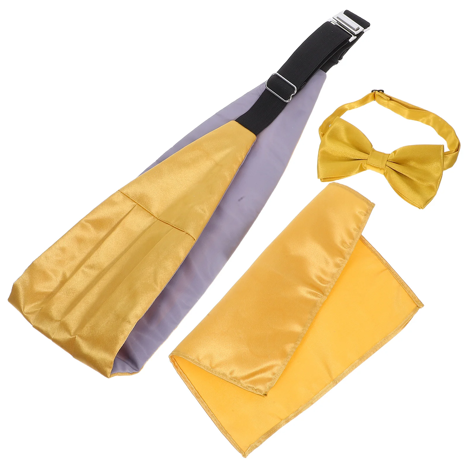 Ensemble de faisceaux carrés avec nœud papillon pour hommes, 1 ensemble, accessoires de smoking classiques, fête de mariage, événements d'affaires, doré doux
