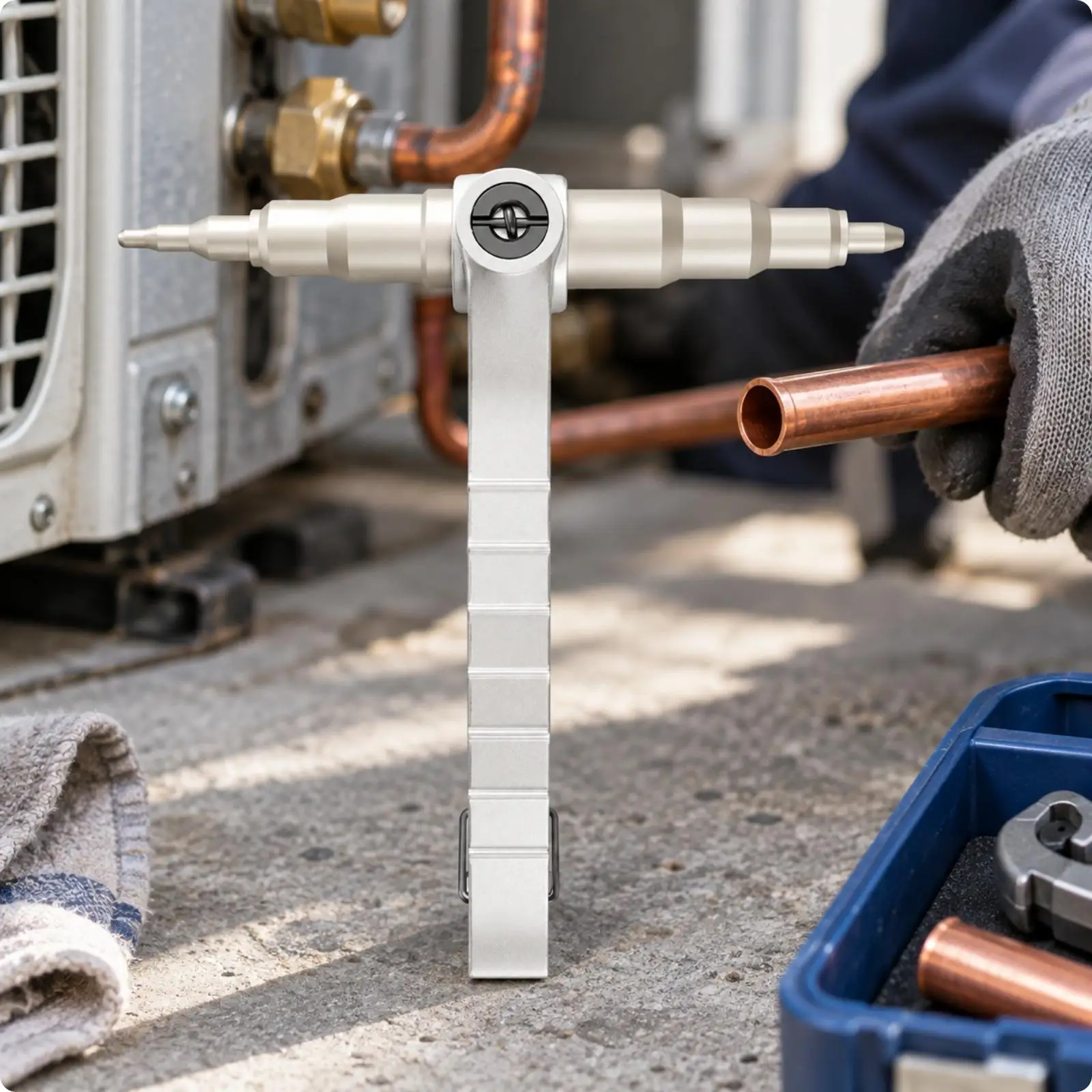 Pipe Swage Tool Manual Expander for AC Cooling Systems Alloy Body Hand Operated Tube Flaring Kit Compact Portable