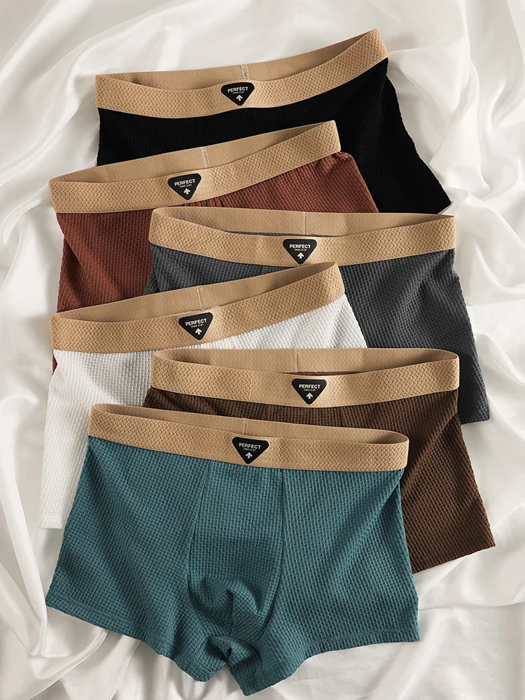 

6-Pack Men's Ice Silk Boxers - Textured Waffle Weave, “PERFECT” Waistband, Cooling & Stylish