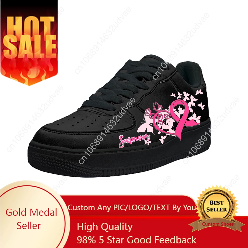 

Cancer Survivor Casual Shoes Platform Sneakers Mens Womens Teenager Flats Sneaker Custom Made Shoe 3D Kateboarding Footwear