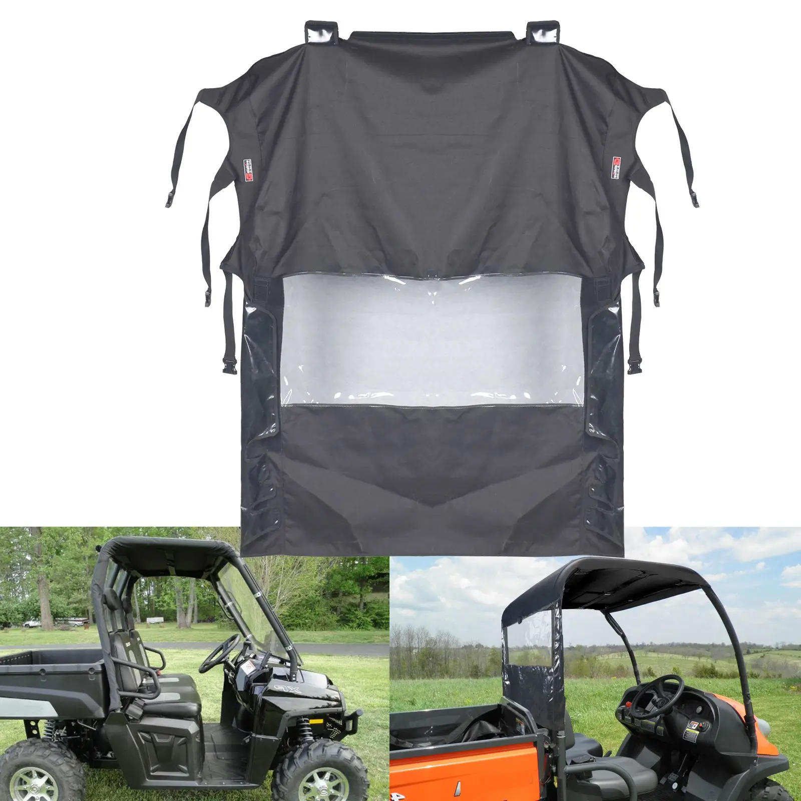 UTV Accessories Waterproof Oxford UTV Waterproof Soft Top Roof & Rear Panel Compatable for Polaris Ranger 400/500/800 2011-2014