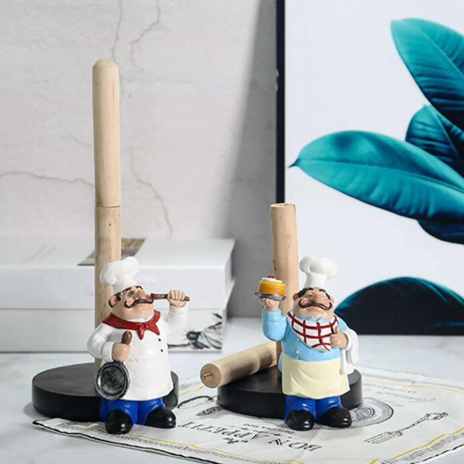 Toilet Paper Holder Paper Roll Holder Creative Toilet Roll Holder Cat Tissue Holder Chef Ornaments Basket Free Standing