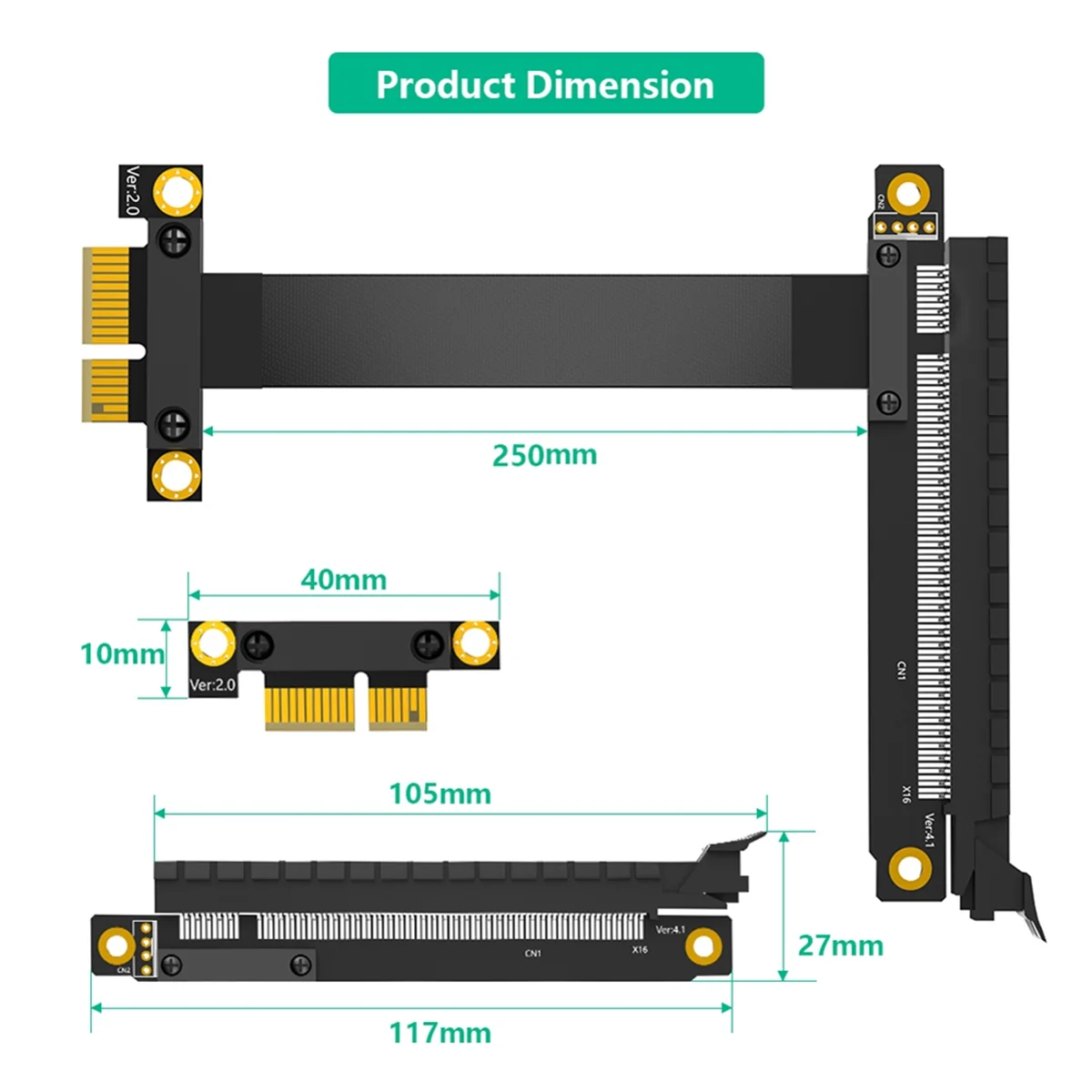Efficient PCI-e PCI Express 3.0 1X to 16X Extension Cable