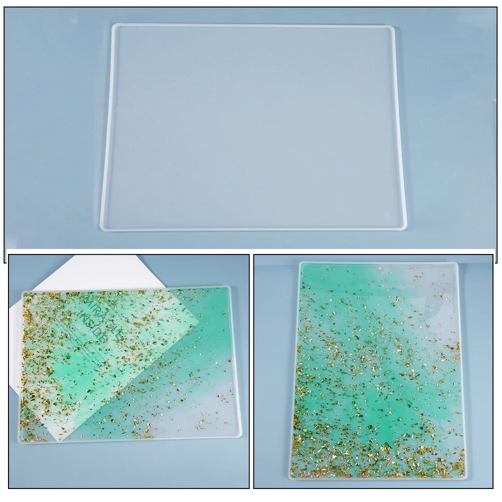 2 Pcs Mold Artificial Silicone Mat for Resin Table Decorative Placemat Epoxy DIY