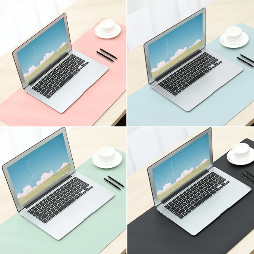 Minimalist Solid Color Leather Mouse Pad, Extra Large Wrist Support Desk Mat for Office Laptop Writing