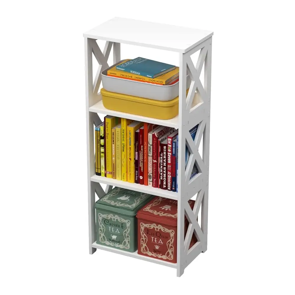 

Small Bookcase Bookshelf - 4 Tier Bookshelves Organizer Storage Shelf For Kids, Bookcases Book Display Ra & Open Shelves Table