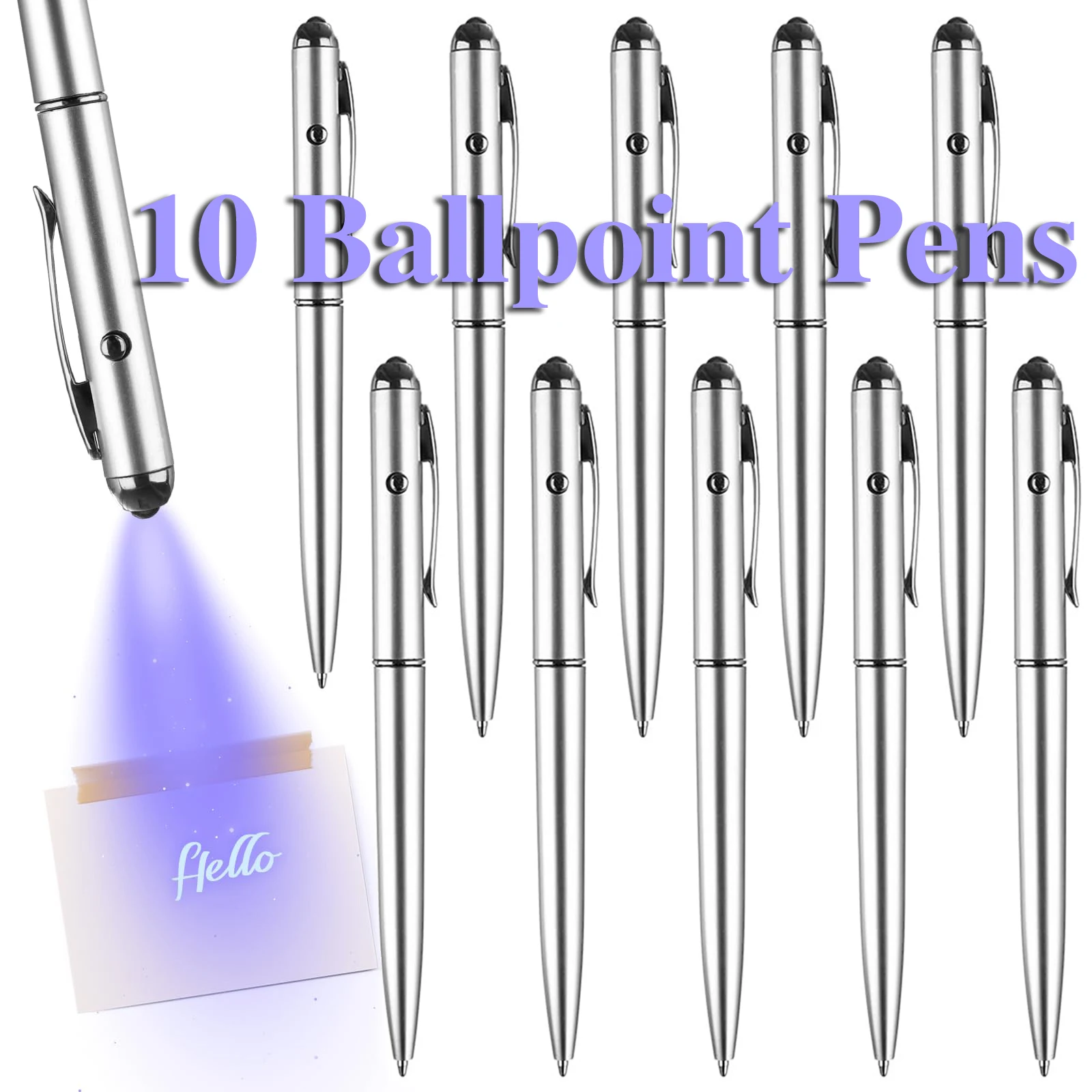 

10PCS Ballpoint Pens Portable Banknotes Detector Pen Counterfeit Fake Forged Money Bank Note Checker Detector Tester