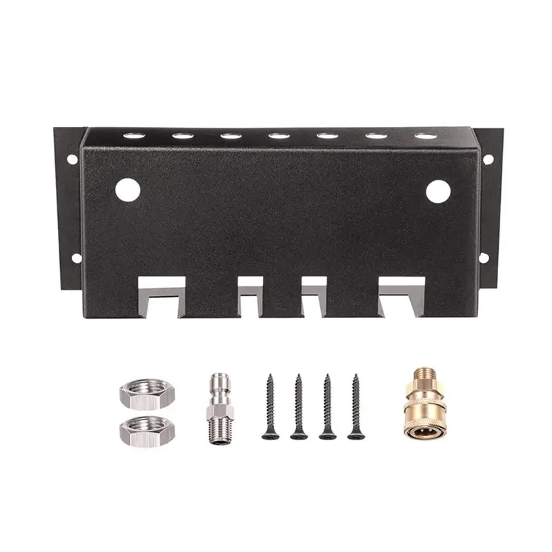 

A21Q -Pressure Washer Tool Holder, 7 Holes Storage Rack Wall Mounted For Foam Cannons, Washer Nozzle Tips And Wand