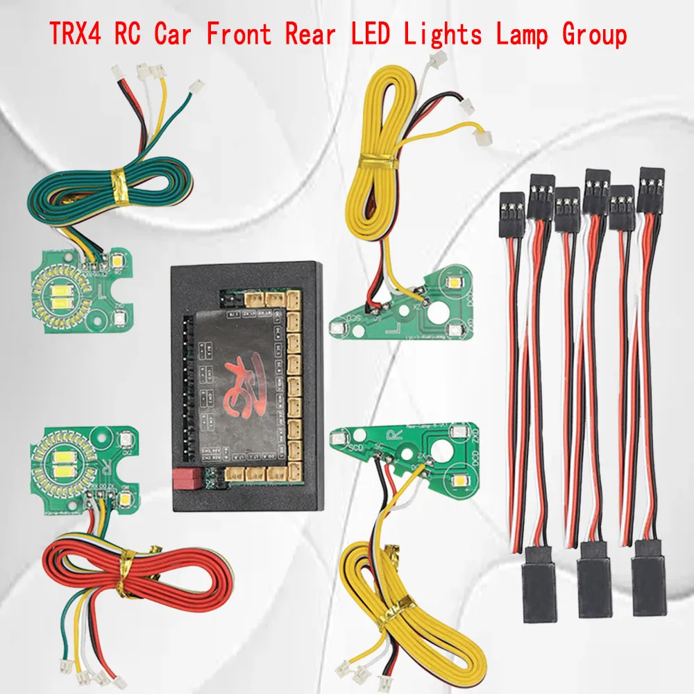 TRX4 RC Car Front Rear LED Lights Lamp Group brake light/Turn signal/ fog light for 1/10 RC Crawler Traxxas TRX-4 Defender