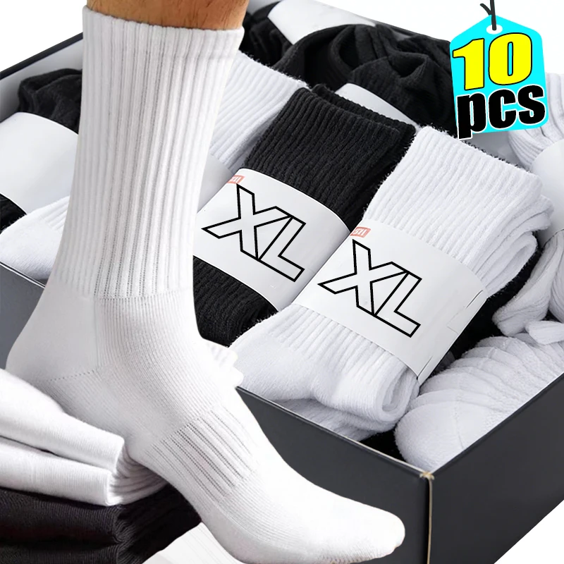 

Plus Size Solid Color Round Neck Sock for Men Sweat Absorbing Breathable Mid-calf Socks Soft Comfortable Couple Sports Socks