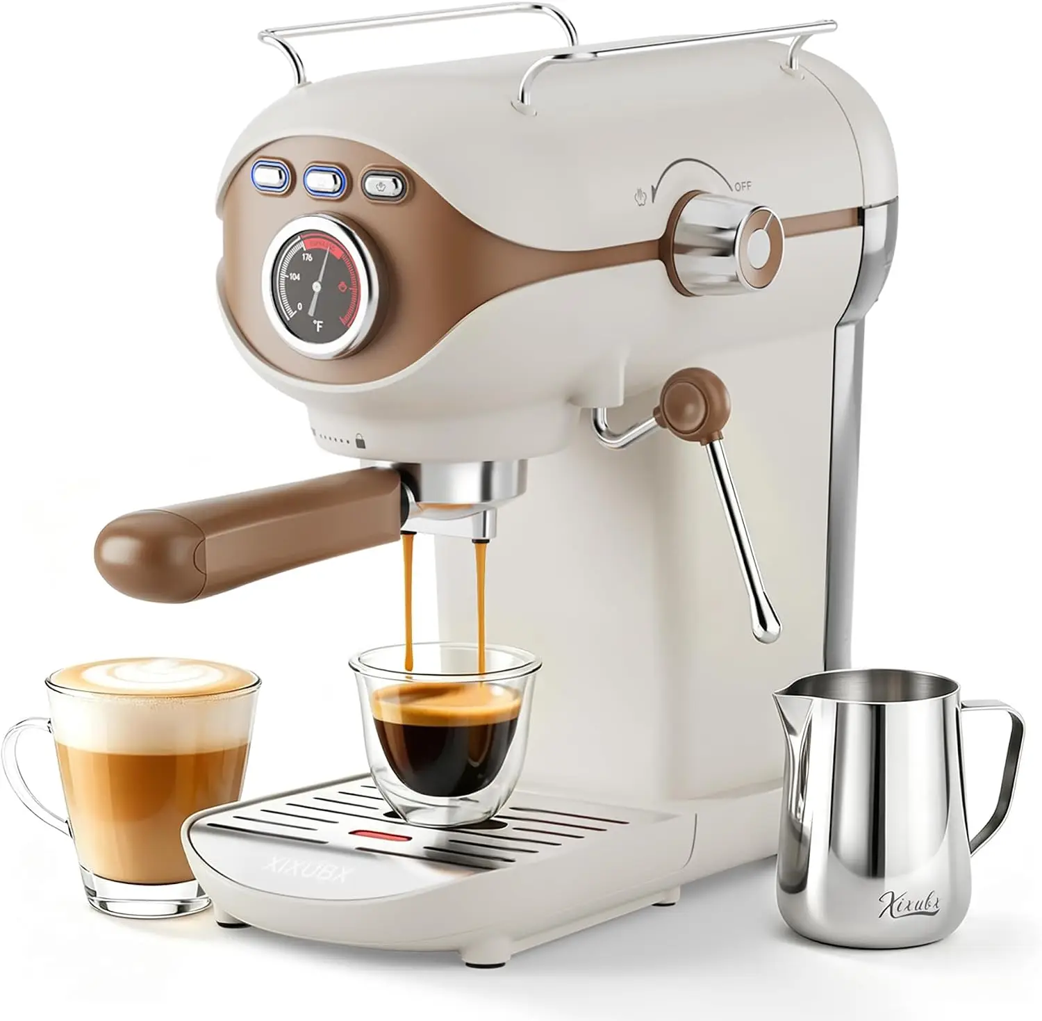 ^For Espresso Machine, Compact Espresso Maker with Milk Frother | 20-Bar Pump, PID Control, Low Vibration Coffee Maker, for Smal