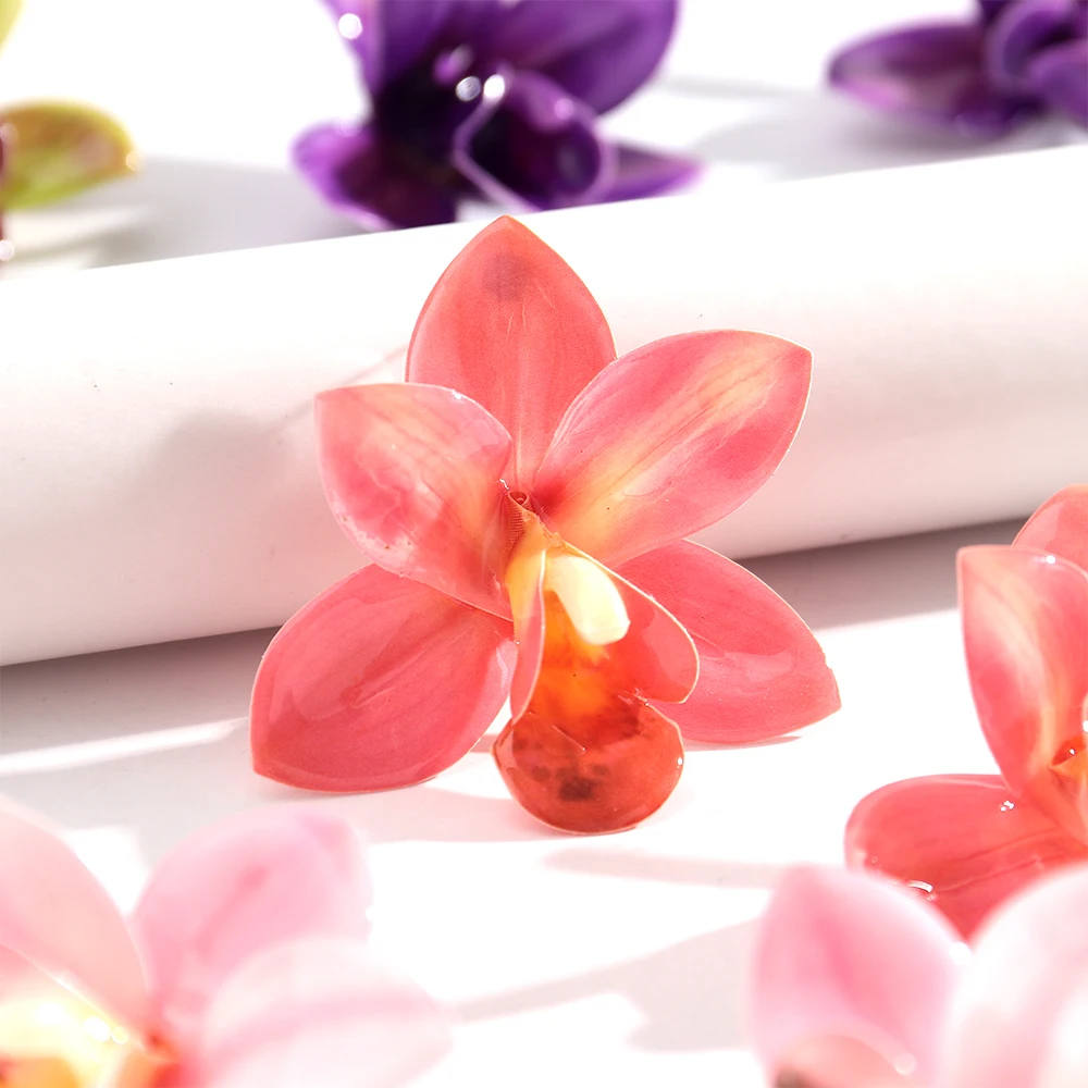 Übertriebene Bunte Große Blumen-Ohrstecker für Frauen Boho Harz-Blütenblatt-Ohrringe Persönlicher Modeschmuck Accessoires – Detail 7