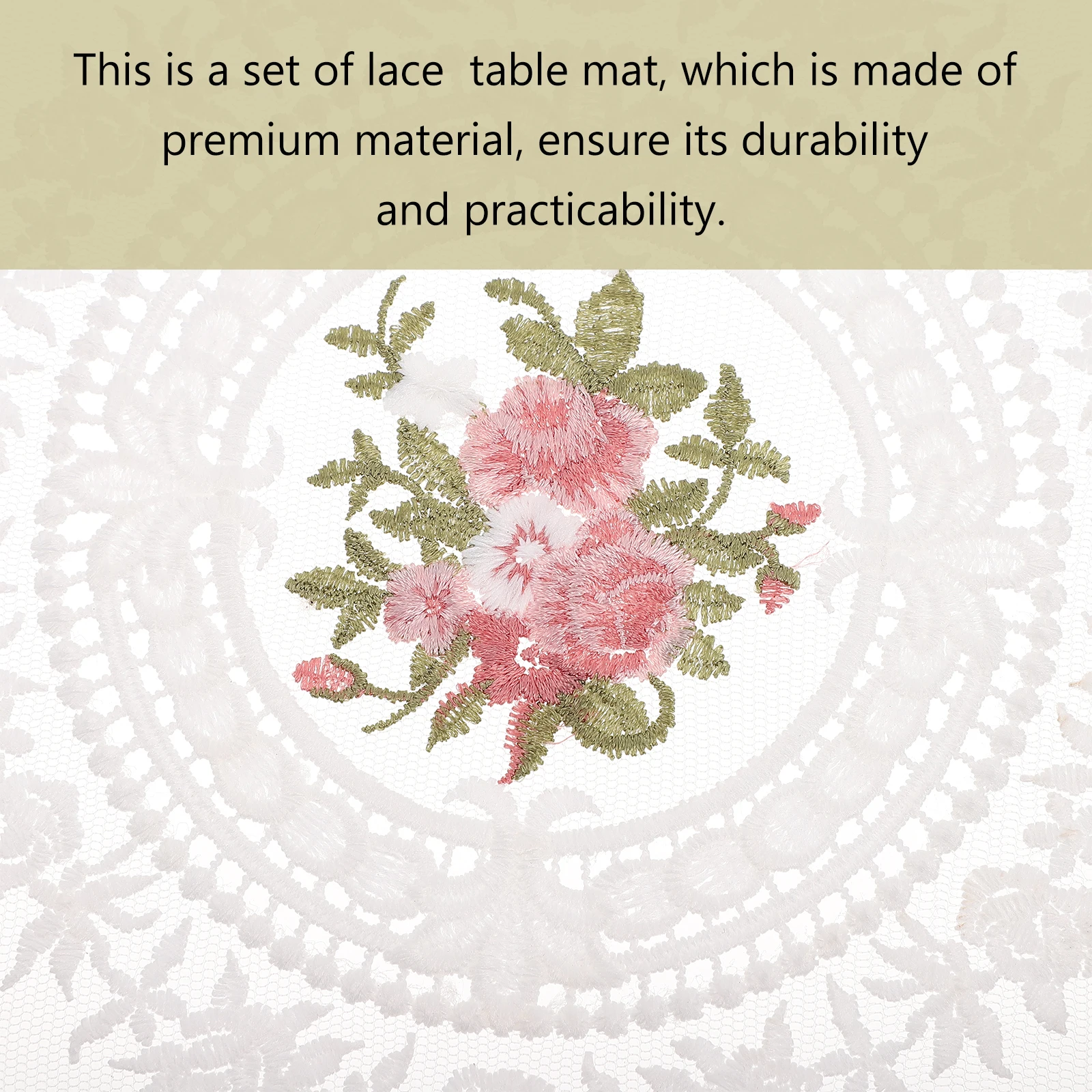 

2 Pcs Milk Silk Lace Placemat Soft Reusable Coaster Mats Tablecloth Clear Practical Kitchen Barware Holidays Events