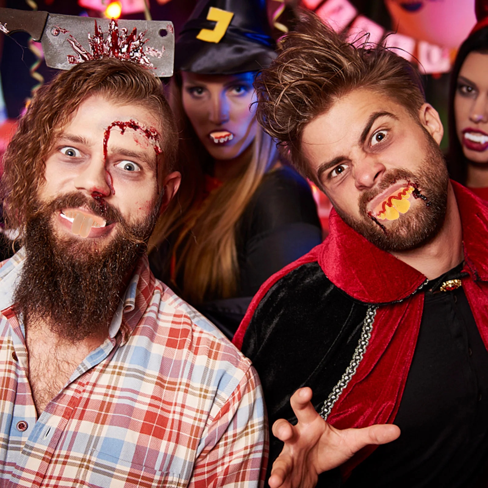 

8 шт., искусственные зубы, уродливые протезы для Хэллоуина, ротен, кровавый реквизит, сувениры для косплея, вечерние сувениры для взрослых, трюк, розыгрыш, развлечение