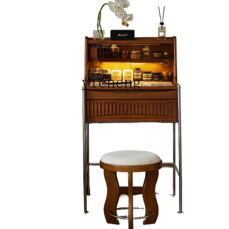 

retro solid wood dresser small apartment modern simple makeup table bedroom master bedroom bedside storage dressing table