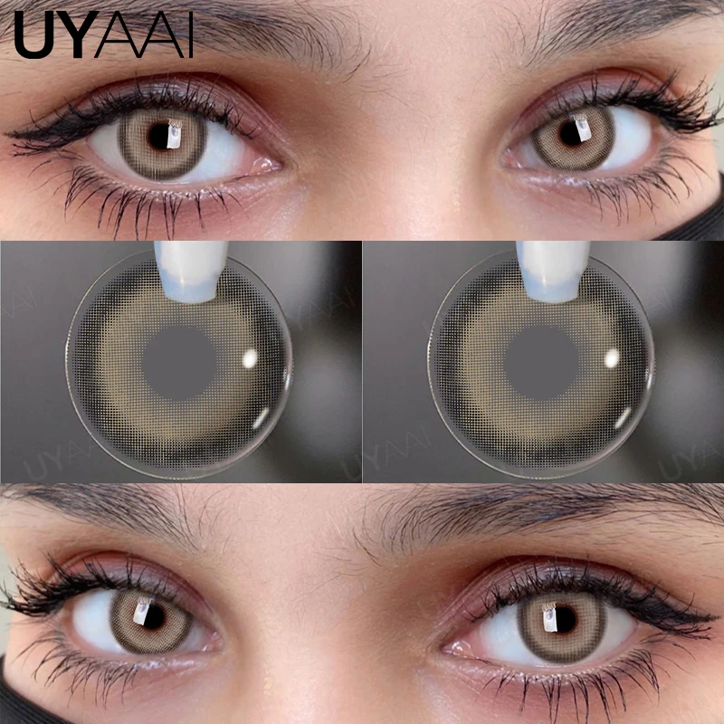 UYAAI-pupilas de colores para ojos, lentes grises naturales de alta calidad, color marrón, con descuento, Envío Gratis