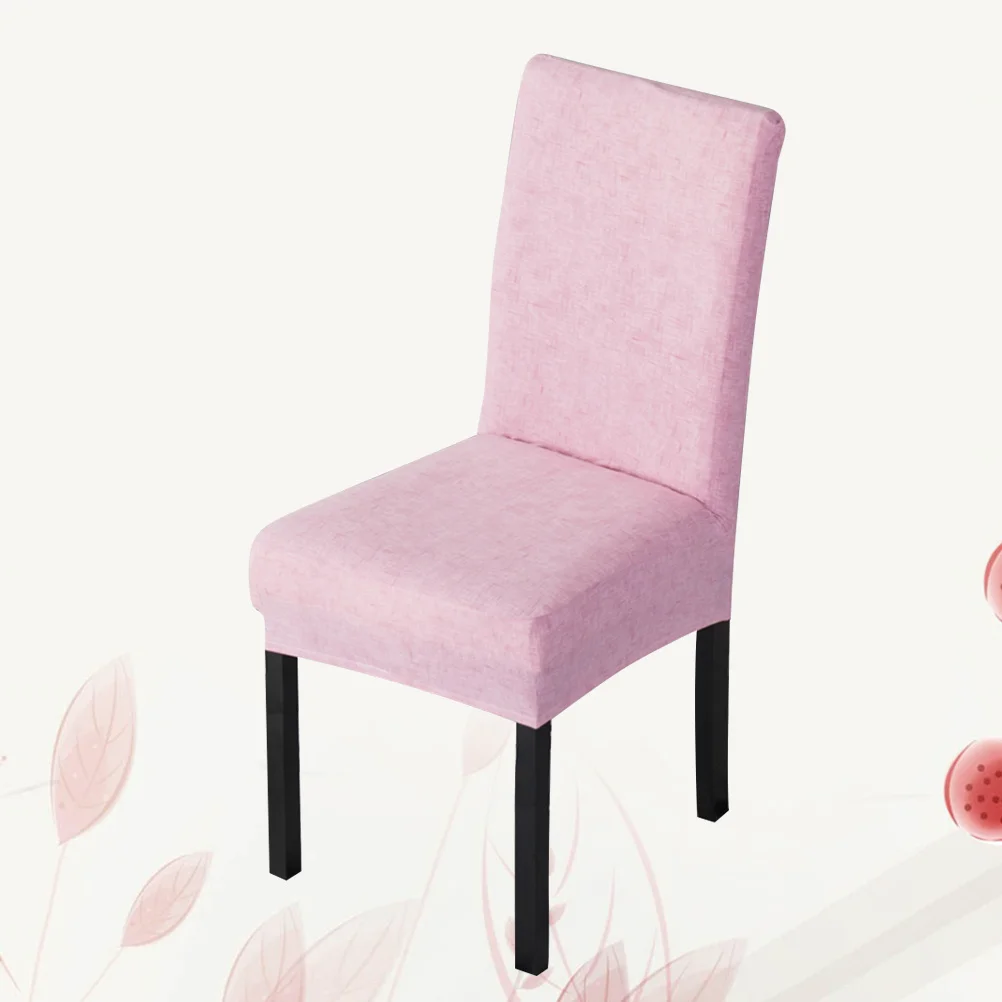 

1pc Stretchy Chair Cover Pink Elastic Polyester Spandex Seat Protector For Dining Banquet Wedding Party Home Hotel Use Sofa